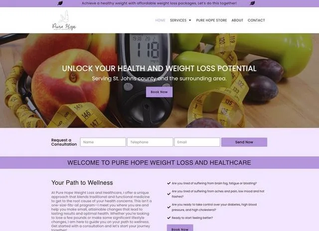 Pure Hope Weight Loss website screenshot