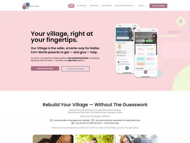 Our Village website screenshot